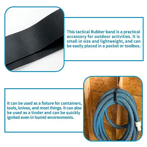 Jiehaojia 64 Pcs Black Tactical Rubber Bands Multi-Purpose Thick Elastic Rubber Bands Strong Elastic Bands Stationary Stretchable Bands for Campi