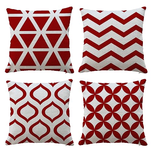 Hangood Waterproof Cushion Covers Outdoor Garden Geometry Set of 4pcs Throw Pillow Case Home Decorative Sofa Protectors Chair Living Room Yellow