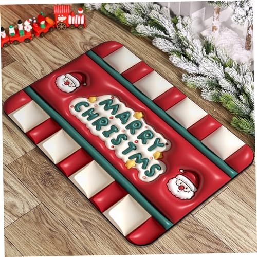 Christmas Door Mat Non-Slip 3D Merry Christmas Welcome Mat 20x32 Inch Decorative Rug Entrance Door Mat Tradition Xmas Decor for Home, Bathroom, K