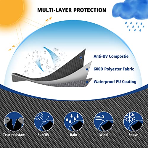 Garden Furniture Cover, 600D Heavy Duty Oxford Fabric Patio Furniture Covers Waterproof, Windproof, Tear Resistant, Anti-UV Outdoor Garden Table