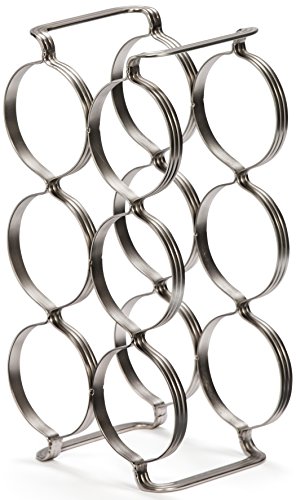 Mango Steam 6 Bottle Counter-top Wine Rack - Storage Organizer for Kitchen Countertops, Pantry, Fridge - (Silver)