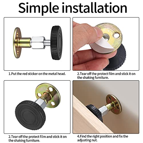 XxinXrong 2 Pcs Headboard Stoppers, 84-110mm Adjustable Threaded Bed Frame Anti-Shake Tool, Bed Wall Headboard Stoppers, Anti-Shake Prevent Rocki