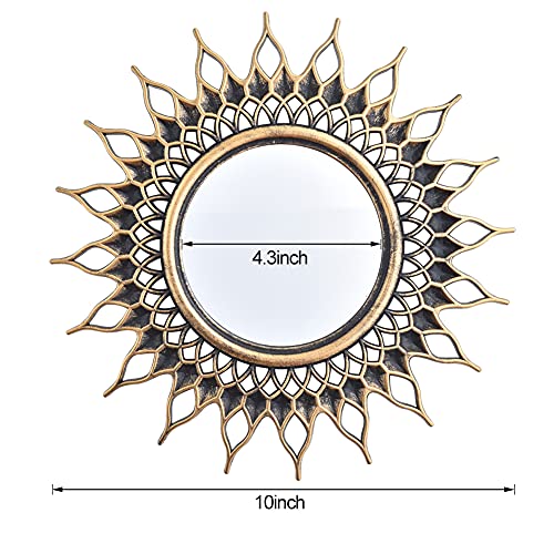 Small Wall Mirrors Decorative Set of 3 | Black and Gold Round Mirrors for Wall Decor Bedroom Living Room | Circle Mirror Wall Decor | Decorative