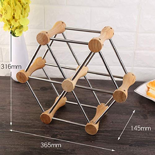 DLOETT Solid Wood Wine Rack- Solid Wood Wood Color Freely Assembled Strong Bearing Capacity Strong and Durable Can Put of Wine Variety Creative W