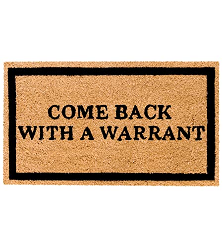 THEODORE MAGNUS Natural Coir Doormat with Non-Slip Backing - 17 x 30 - Outdoor / Indoor - Natural - Live Laugh Leave - COIR-1730-15-405
