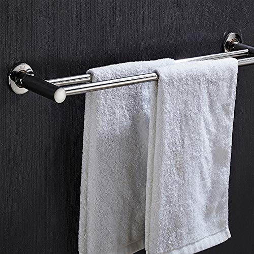 Double Towel Bar, Tiberham Double Layer Towel Rail Multi-Function Towel Rack, Contemporary Style Polished Finish Towel Holder Hanger Wall Mounted