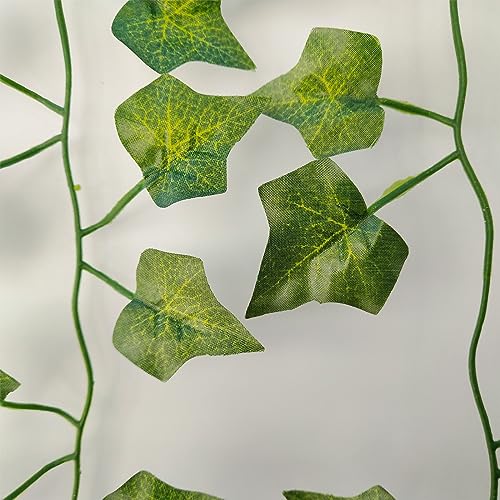 STBNVF 6 Pcs Vines, Fake Ivy, Vines for Bedroom Aesthetic, Bedroom Decor, Fake Plants, Green Ivy with Nylon Cable Ties, Plants Ivy Vine for Garde