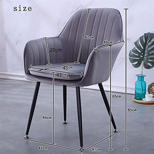 Modern Kitchen Dining Room Chairs Dining Chairs Set Of 6,Velvet Upholstered Kitchen Armchair with Sturdy Metal Legs Kitchen Living Room Lounge Co