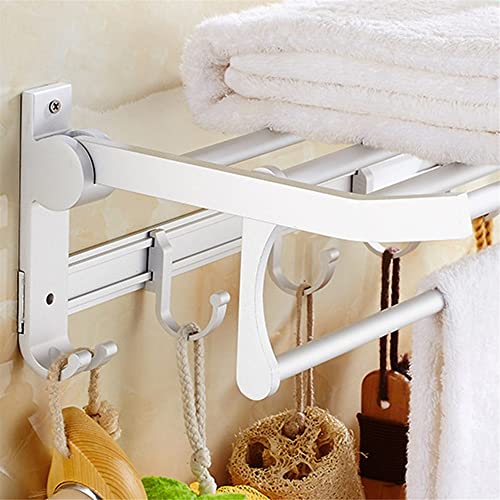 HIGOH Towel Racks,Bathroom Towel Rack Wall Mounted Towel Holder,Towel Rack,Wall-Mounted Solid Alumitowel Holder,Foldable Design Bathroom Accessor