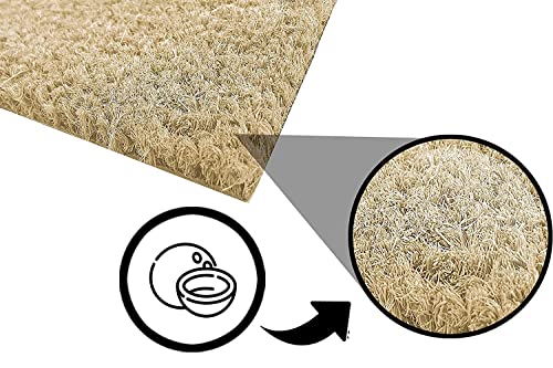 LucaHome Natural Coconut Doormat, 70 x 40 cm, with Non-Slip Backing, Smooth Coconut Mat, Absorbent, Ideal for Exterior Doors or Hallways