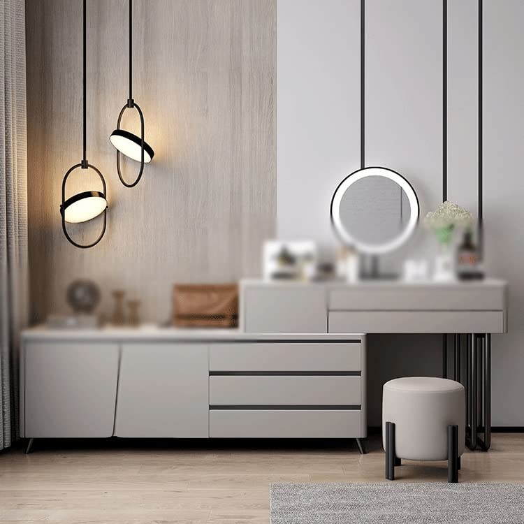 JJZXD Wooden Dressing Table Storage Storage Side Cabinet Corner Vanity Table Smart Vanity