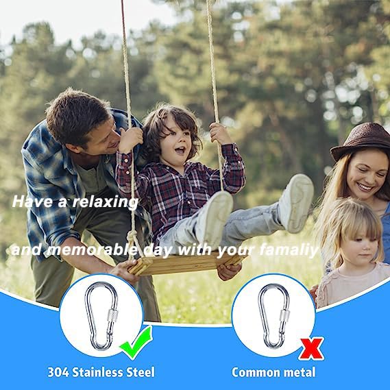 Qooloo Hanging Kit Straps, 4 pcs Swing Hanging Accessories, Swing Straps Hanging, Swing Attachment Hammock, Tree Swing Hanging with 4 D-Rings, Ho