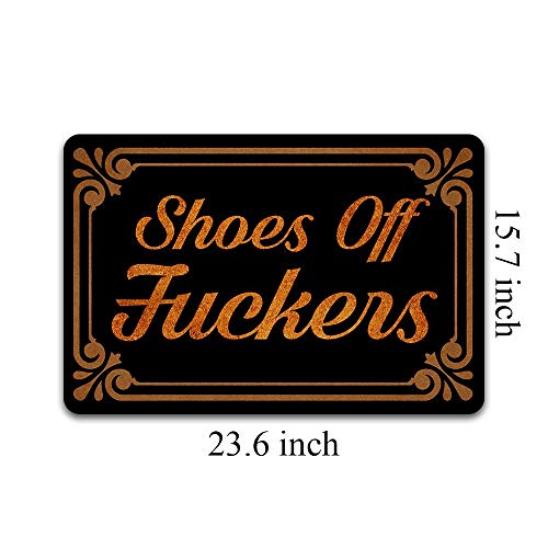 Muikoo Front Door Mat Welcome Mat Shoes Off ers Washable Rubber Non Slip Backing Funny Doormat Indoor Outdoor Rug 23.6"(W) X 15.7"(L)