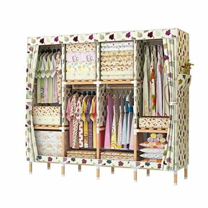 LUKEO Wardrobe Dressing Wardrobe Bedroom Storage Closet Bedroom Furniture Wardrobe Hanging Foldable Non-woven Textiles