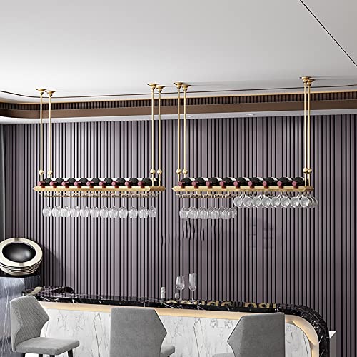 EYLINK Industrial Metal Wine Bottle Shelf, Ceiling Wine Rack, Adjustable Height, Wine Glass Holder, Restaurants/Bars/Home Display Stand (Size : 8