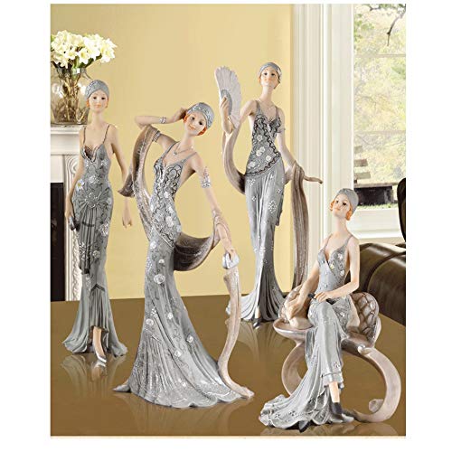 LLLY Opening Of Furnishings Living Room Wine Cabinet Beauty Crafts Exquisite Characters Angel Gift Decorations (Color : Argento)