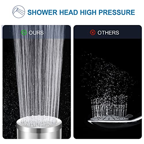 Shower Head, 3 Inch High Pressure Shower Head, Fixed Shower Head Adjustable with Swivel Ball, 304 Stainless Steel Water Saving Rain Shower Head(8