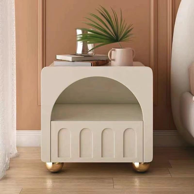 JYDQM Cream-style French Bedside Table Designer Room Locker Small Bedside Cabinet