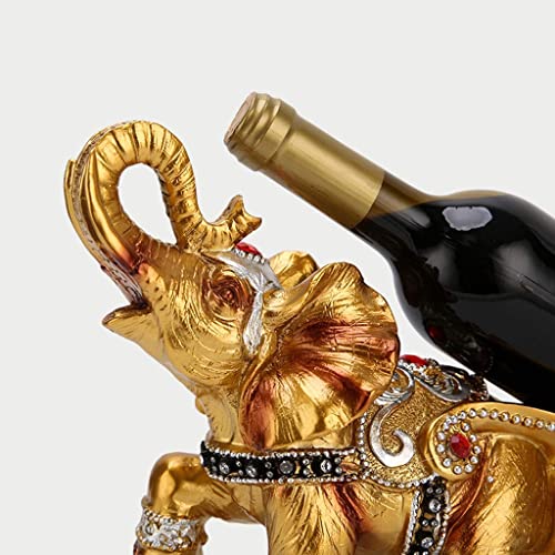 EYLINK Wine Racks, Elegant Magic Metal Wire Wine Single Bottle Holder,Golden Resin Crafts Gift European Horse
