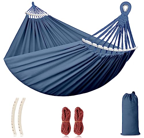 Outdoor Hammock, Super Soft and Breathable, Mesh Hammock Made of Cool Nylon with Wooden for Indoor, Balcony, Garden, Camping, Backpacking