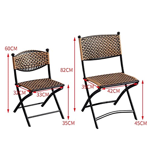 FKSDHDG Garden Chairs Table Set Rattan Furniture Dining Folding Chairs Lazy Lounge Chair Balcony Summer Chair Home Backrest Dining Table (Size :