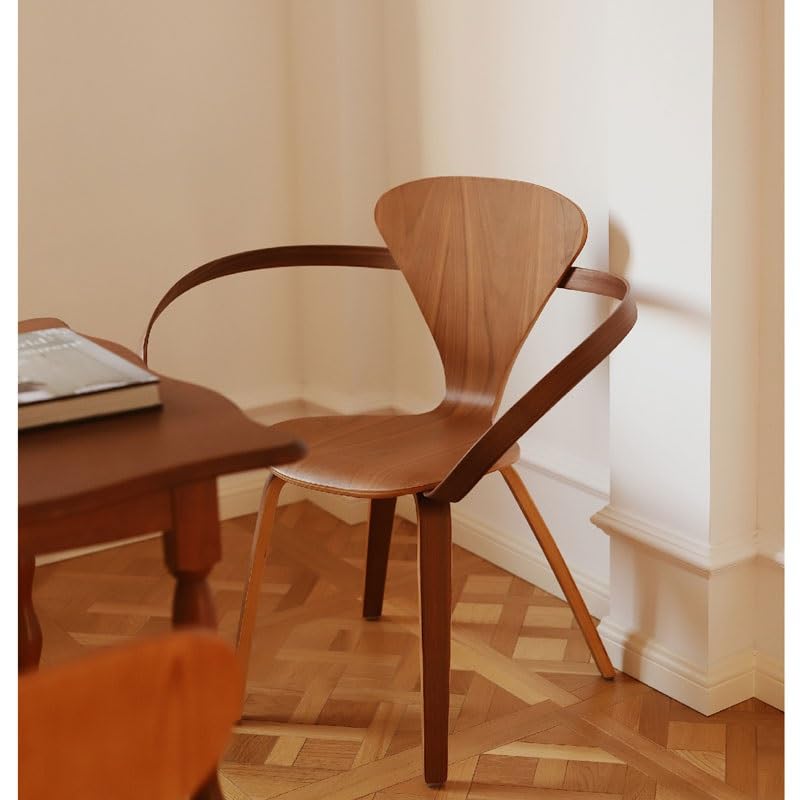 maozi Solid Wood Accent Dining Chair Armchair Ribbon Shaped Design Art Chair Backrest Home Furniture