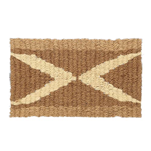 Relaxdays Jute Doormat, 60x40 cm, Durable, Handwoven, Mat for Indoor & Outdoor Use, Diamond Pattern, Brown/Cream, Design F