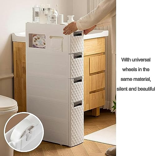 OPSREY White Floor Standing Tall Bathroom Storage Cabinet, Small Space Corner Cabinet for Home Kitchen Living Room Bedroom