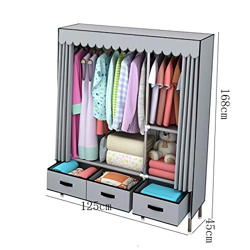 LUKEO Wardrobe Fabric Wardrobe Storage Bedroom Furniture Cabinet Bedroom Furniture Wardrobe
