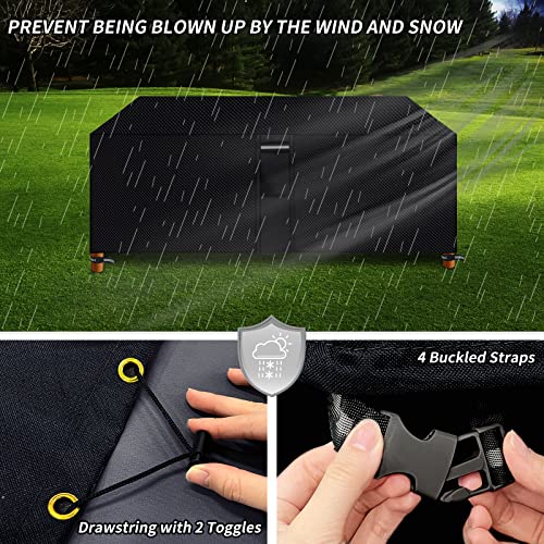 RICHIE Garden Furniture Covers Waterproof Garden Outdoor Table Cover 242x162x100cm, Heavy Duty 600D Oxford PVC Breathable Coating for Furniture S