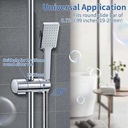 Shower Head Holder, Joyoldelf 19-25 MM Detachable Shower Holder Bracket, Adjustable Chrome Plated Shower Head Holders Replacement for Shower Head