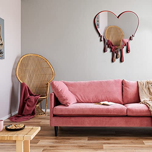 Melting Heart Mirror Heart Mirror Heart Shaped Mirror Heart Wall Decor Wall Mirror Decorative Mirrors for Wall Living Room Bathroom Wall Art Deco