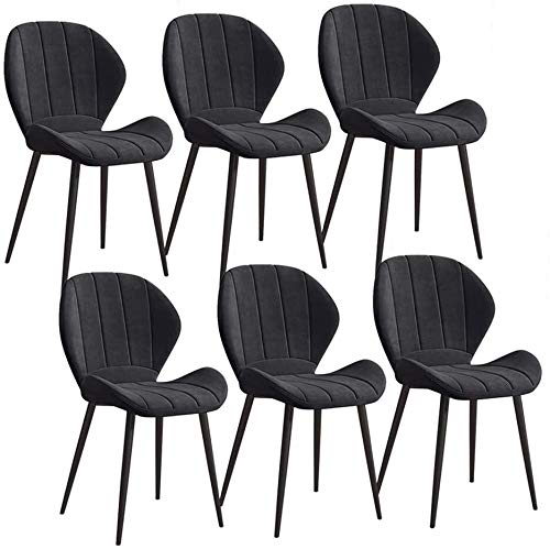 Modern Kitchen Dining Room Chairs Kitchen Chairs Set Of 6 Upholstered Dining Chair Counter Office Lounge Living Room Chair With Back Metal Legs V