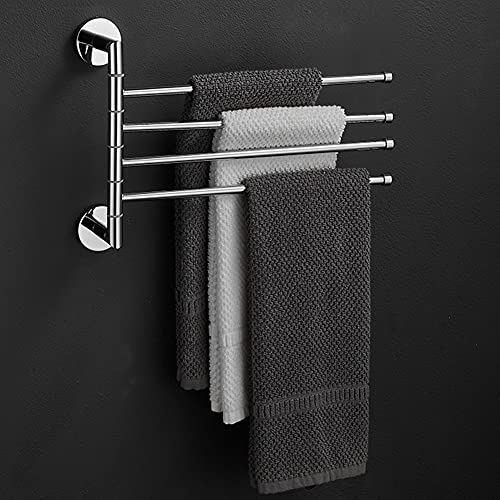 HIGOH Towel Racks, Towel Rail for Bathroom,Copper Hand Towel Holder,Swivel Towel Bar,Bathroom Folding Shelf Multi-Function Rotating Towel Holder