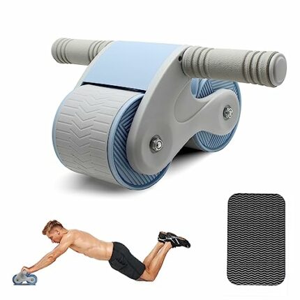 Abdominal Wheel Ab Roller Auto Rebound GLIBBUL Exercise Equipment Core Strength Training for Abs Workout Home Gym Use (Grey)