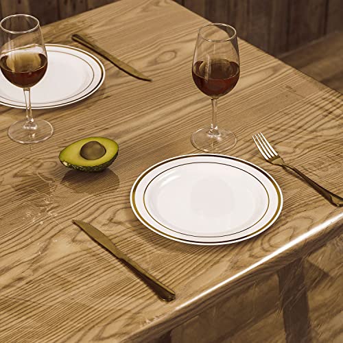 Newthinking PVC Table Cloth, Wipe Clean Plastic Tablecloth PVC Waterproof, 140x140cm Square Wipeable Table Cloth Protector for Kitchen Picnic Out