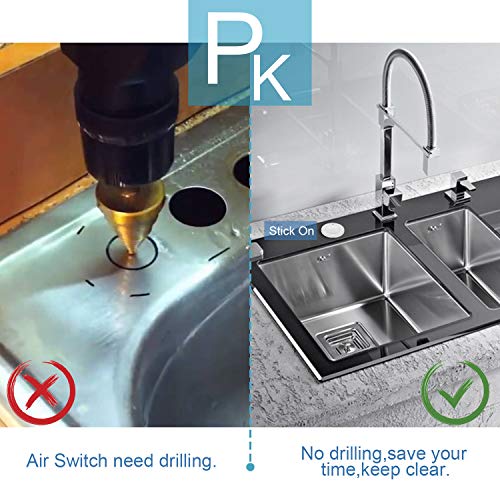 Food Waste Disposer Switch-Remote Control-No Drilling on Sink Top-No Wiring-Stick On Sink Top/Counter Top-Compatible with Any Garbage Disposal Un