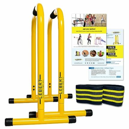 Lebert Fitness Dip Bar Stand - Original Equalizer Total Body Strengthener Pull Up Bar Home Gym Exercise Equipment Dipping Station - Hip Resistanc
