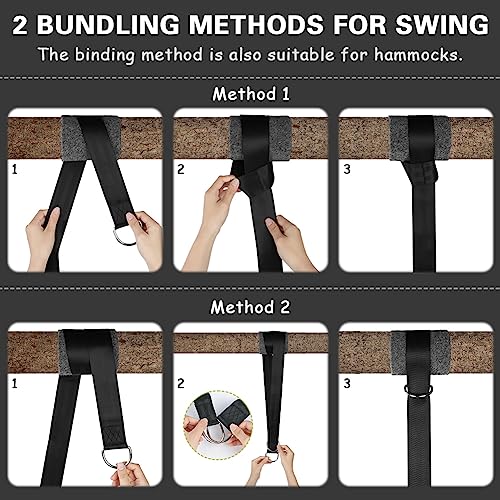 flintronic Tree Swing Straps Hanging Kit, Hammock Straps Tree Swing Straps, Swing Seat & Attachments, Ultra Strong 1.5M Hammock Strap Holds 1700l