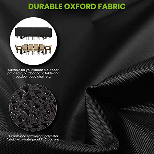 HandyAndy Patio Furniture Cover (Rectangular 124" L x 63" W x 29" H) - Waterproof Covers for Outdoor Seating - Great for Patio Dining Tables, Gar