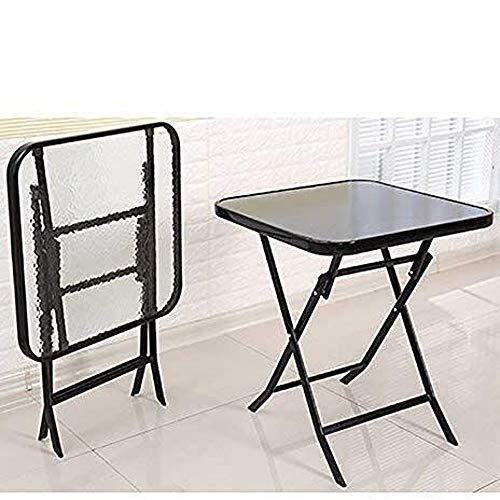 SDFGH Glass square folding table multifunctional folding table Garden Tables dining table Nordic Home Telescopic Folding Desk Small Apartment