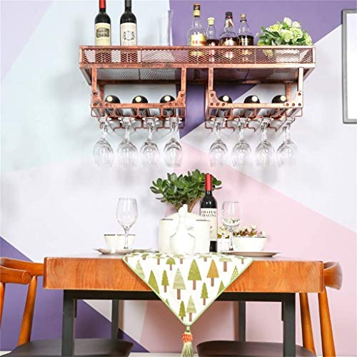 Metal Wine Rack Wall Hanging Wine Bottle Storage Rack Wine Glass Holder Wall Décor For Home Interior Champagne Stemware Goblet Organization Displ