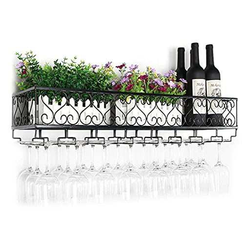 EYLINK Wine Racks,Wall-Mounted Industrial Hanging Wine Glass Racks Stemware Holder Decoration Shelf Organizer