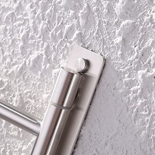 KES Swivel Towel Rail SUS304 Stainless Steel Bathroom Towel Holder with 2 Swing Bars Wall Mounted Brushed Finish, A2102S2-2