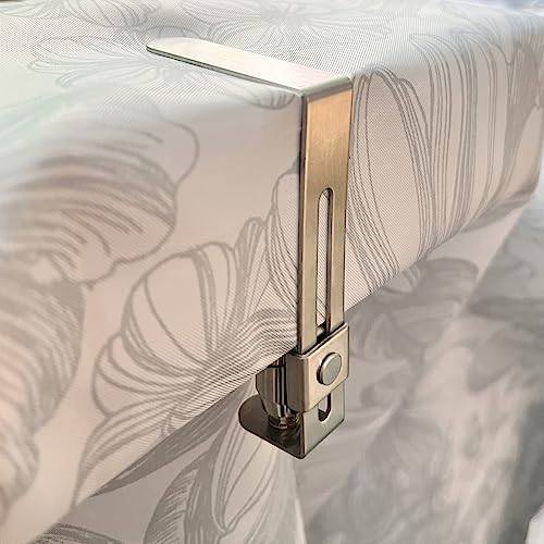Misounda 6 piece tablecloth clips stainless steel 9x5.5cm with spring adjustable tablecloth clamps, tablecloth holders table cover holder tablecl