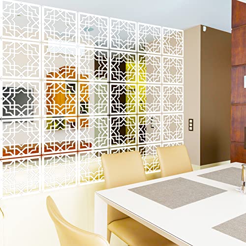 PKEPJ Hanging Room Divider Panels,Safety Room Divider 10 Pieces Screen Panels for Living Room Bedroom Office Home Decoration (White01)