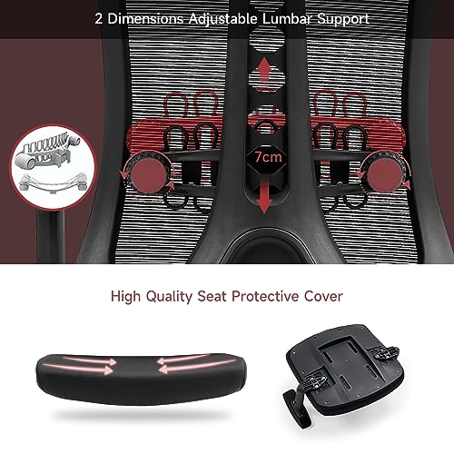 Office Chair with Armrest-Egonomic Highback Office Chair-Meshback Heavy Duty Desk Chair with 3D Adjustable Lumbar Support & Armrest 135° Rocking