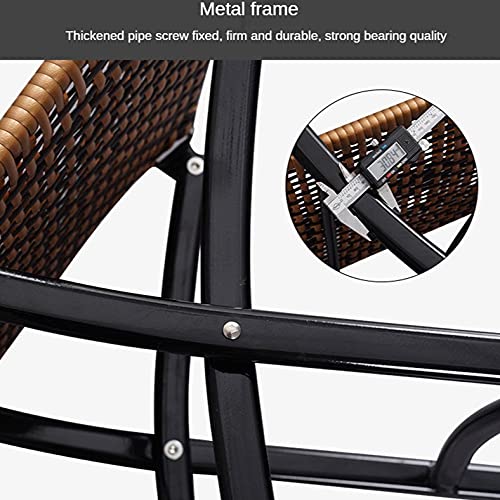 FKSDHDG Garden Chairs Table Set Rattan Furniture Dining Folding Chairs Lazy Lounge Chair Balcony Summer Chair Home Backrest Dining Table (Size :