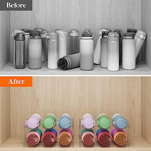 Lifewit Stackable Water Bottle Organiser for Cabinet, Freezer, Pantry - Plastic Bottle Holder Wine Rack for Kitchen Countertop Storage, Cupboard,