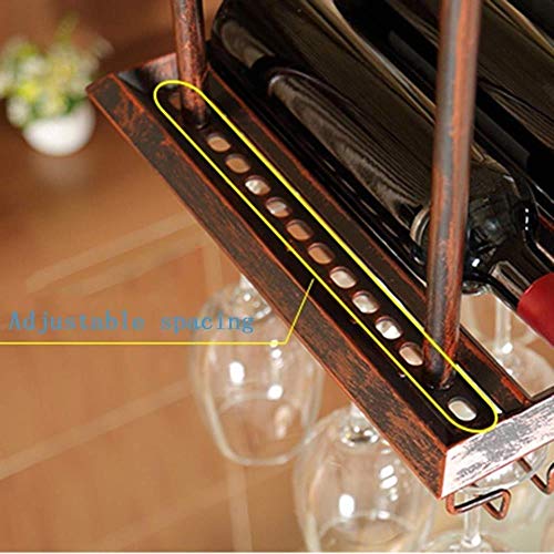 NEOCHY Wine Rack Bar Floating Ceiling Glass Frame Hanging Goblet Rack Wall Shelf Storage Rack Modern Wall-Mounted Living Room Decoration